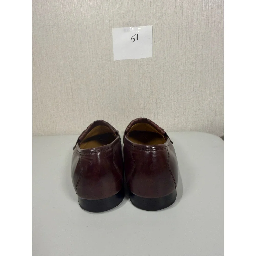 Johnston & Murphy Mens 11 W Burgundy Leather Kiltie Tassel Loafers 15-0834